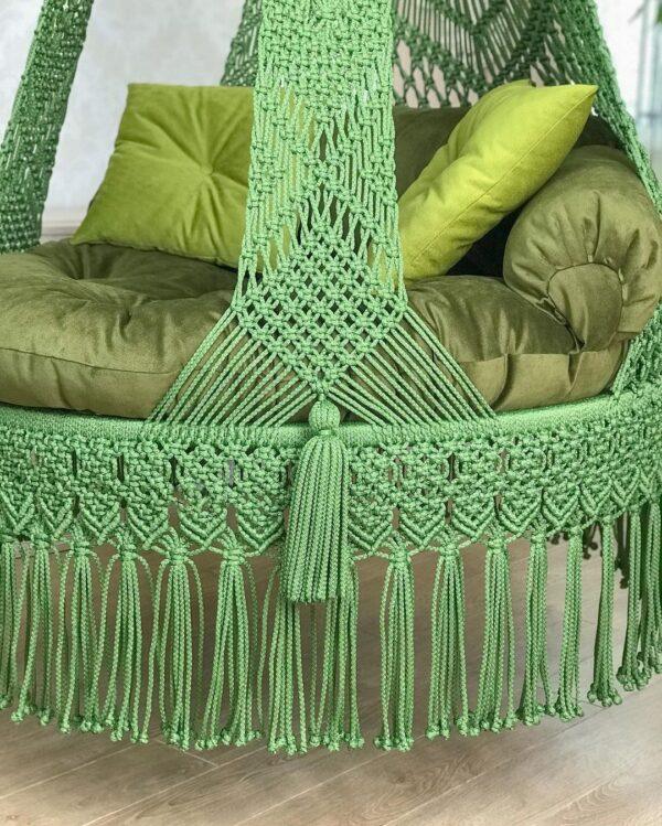 Green Macrame Swing For Home - Leechoo